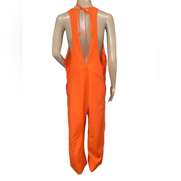 Free People FP Movement Jumpsuit Womens One Piece Orange Wide Leg Open Back XS - Picture 4 of 15